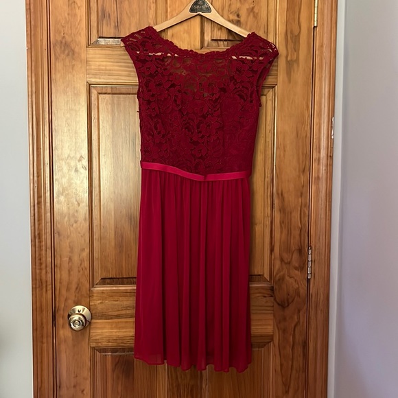 David’s Bridal Bridesmaid Dress (Candy Apple Red) - Picture 1 of 3